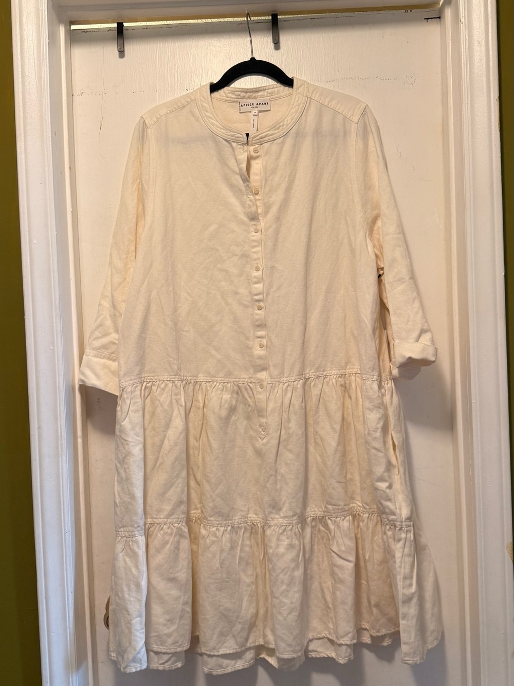 NWT Apiece Apart Cream Drop Waist Mini Dress 2XL